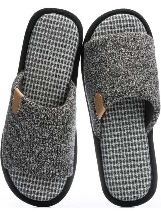 Men\'s Black Cozy Memory Foam Slippers Indoor Outdoor Slip On House Shoes main image 4